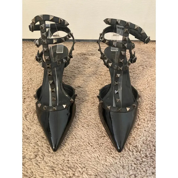 Valentino Garavani noir patent rockstud caged heels pumps - Picture 3 of 16